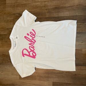 NWT Barbie White and Pink Short Sleeve Tee Size Large